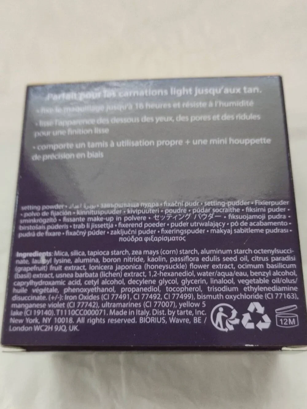 tarte Yellow Creaseless Undereye Loose Setting Powder- NWT - Full Size 0.24 oz